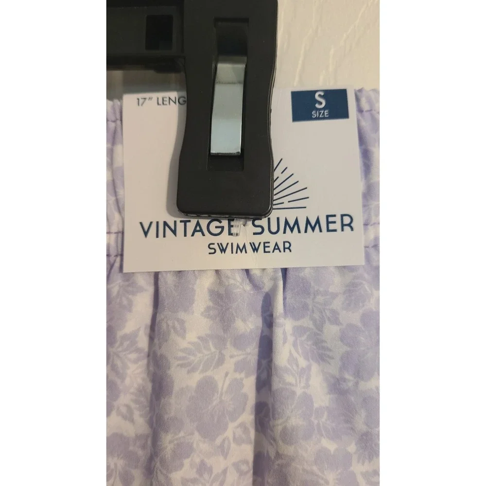 Mens Small Vintage Summer Swimwear Swim Trunks 17in Length Beach‎ Pool Purple